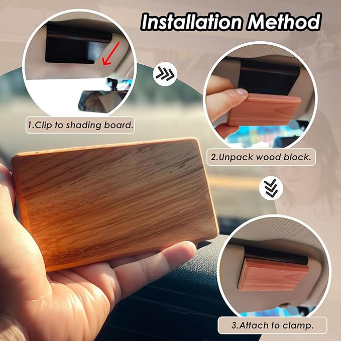 Gift Boxed Car Air Freshener – Long-Lasting Fragrance for 90+ Days – Wooden Car Diffuser – 8 Scents Available – Includes 1 Bottle of 5ML Essential Oil Refill – 0.17 FL OZ (Amber)