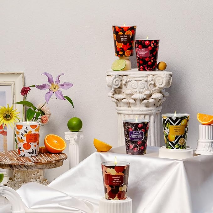 HomeLights Soy Wax Candles for Home Scented, 1-Wick Candles in Blackcherry Merlot Scented, Aromatherapy Candles Gift for Parties, Relaxing, Eclectic Mixed Styles, 6.7oz