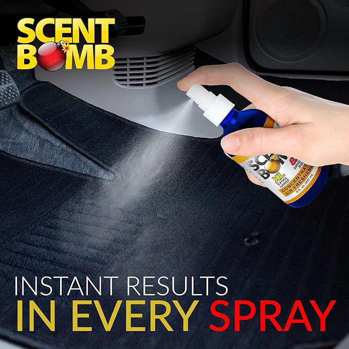 Scent Bomb Air Freshener Spray, Long-Lasting Odor Eliminator for Home & Car, Effective Deodorizer Spray for Kitchen, Bathroom, Fresh Room Spray & Smell Neutralizer, Peach