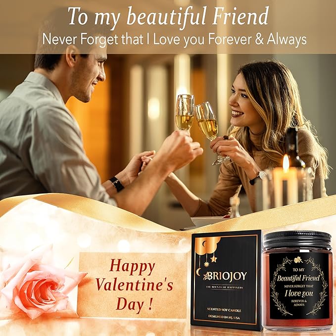 Friendship Gifts for Women - My Beautiful Friend Soy Candle for Best Friend Bestie BFF Soul Sister Bonus Sister - Valentines Day, Birthday Gift - Love You Gift for Her Girlfriend Boyfriend Men
