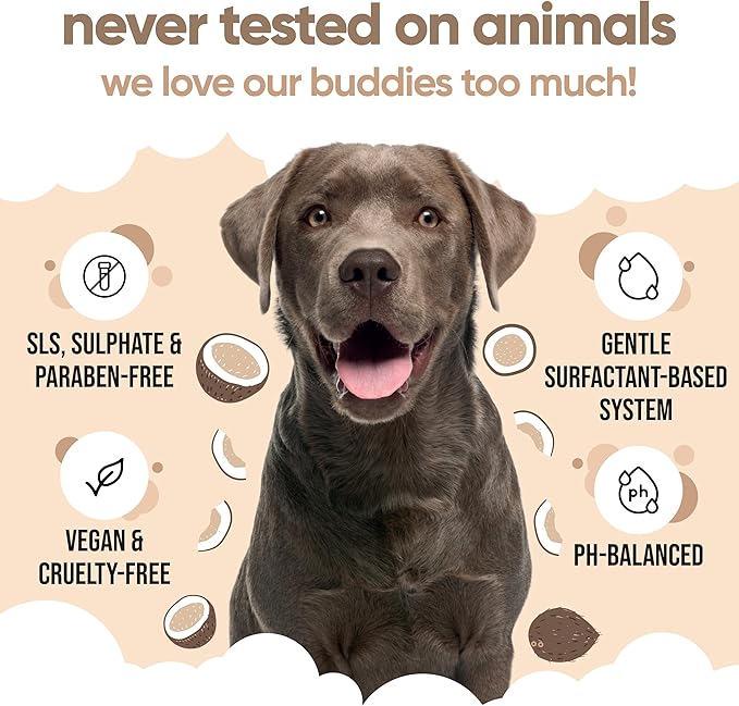 2in1 Dog Shampoo & Conditioner by Buddycare | Coconut Scented | with Aloe Vera and Pro Vitamin B5 (50.72oz)