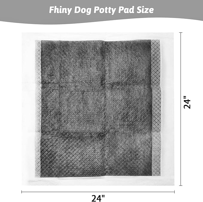 Fhiny Pee Pads for Small Dogs, 24" x 24" 40 PCS Large Disposable Puppy Pads Leak-Proof Super Absorbent Charcoal Potty Training Pad with Quick-Dry Surface for Dogs Puppies Cats Kittens or Small Pets