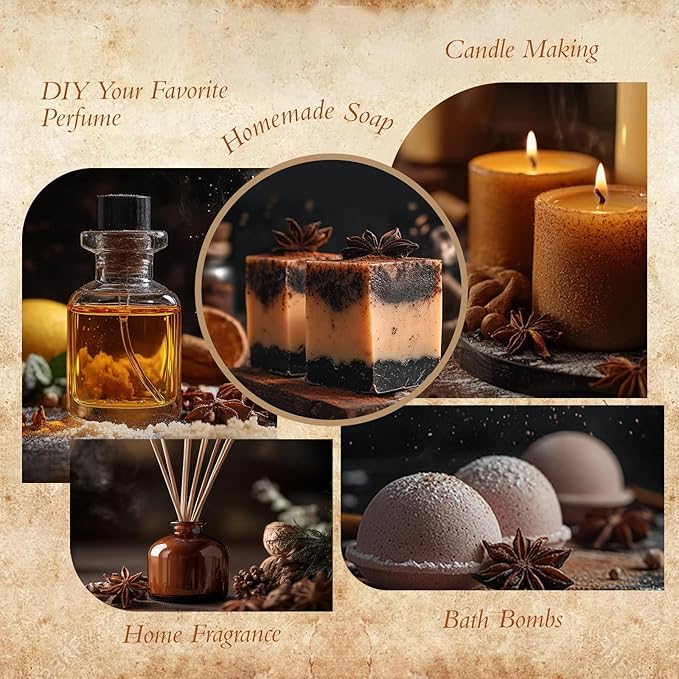 Bakery Essential Oils Set, Fragrance Oil for Diffusers for Father's Day, Candle Making, Aromatherapy Scented Oil Gift for Men - Vanilla Bean, Cookies, Chocolate Crepes, Cupcakes, Cinnamon Rolls, Bread