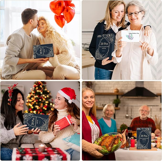 Pure Essential Oils for Diffusers for Home, Skin, Candle and Soap Making, 20 Scents - Tea Tree, Lavender, Lemon, Peppermint, Eucalyptus, Cinnamon, Rose and More, Aromatherapy Oils/ 5 ML