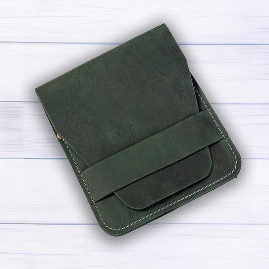 Leather Manicure Set Case Grooming Kit Organizer (Atlantic Deep Green)