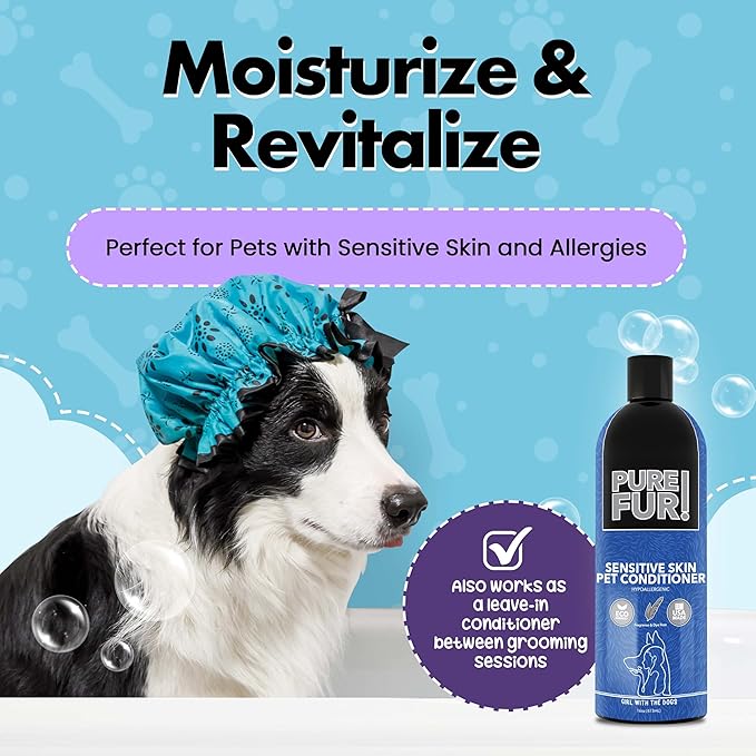 Pure Fur! by Girl With The Dogs - Made in USA - Sensitive Skin Pet Conditioner, 16 oz