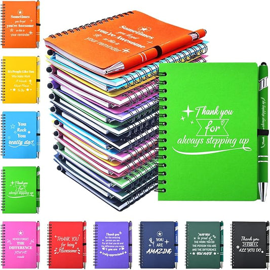 200 Sets/400 Pcs Employee Appreciation Gifts Bulk, Inspirational Notebooks with Motivational Pens for Staff, Thank You Gifts for Coworkers, Teachers,Team ,Nurse, DSP, Housekeeping, Office, School