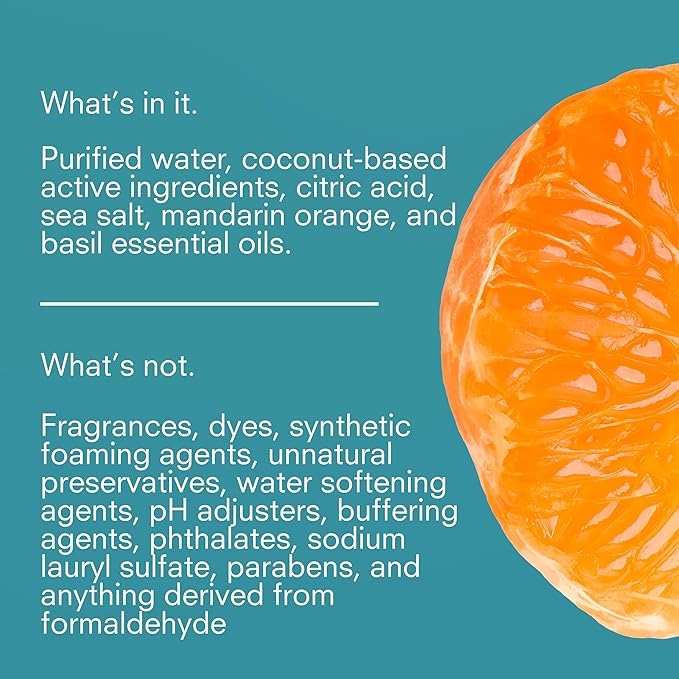 Public Goods Natural Dish Soap | Kitchen Soap | Plant-Based & Vegan Friendly | Clear Dish Detergent Liquid | Concentrated | Made in USA | Mandarin Basil | 34 Fl Oz Refill