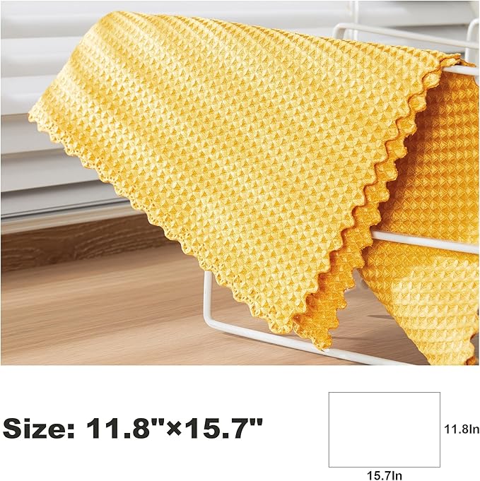 JOYMOOP Waffle Weave Cleaning Cloth, Reusable Absorbent Microfiber Cleaning Cloths, Lint Free Microfiber Dish Towels 5 Pack, Mixed Color, 11.8×15.7inch