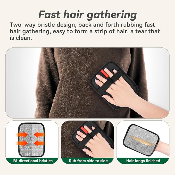 Flea Comb for Cats & Dogs – Removes Loose Hair, Tangles, Fleas & Dander, with Free Electrostatic Pet Hair Removal Glove for Clothes, Furniture, Carpets & Bedding