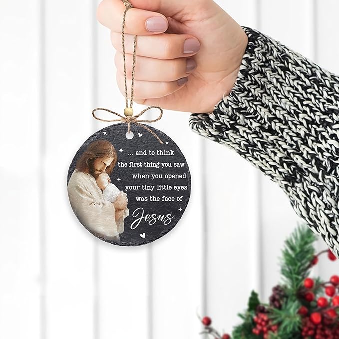 Hyturtle Miscarriage Ornament for Loss of Baby Memorial Gift, Infant Memorial Christmas Ornaments, Sympathy Gift for Stillbrith – 4 Inch Stone Ornament Memorial 6