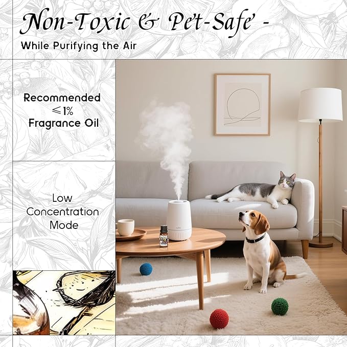 HIQILI Diffuser Oil for Humidifier & Reed Diffusers, Suitable for Home and Other Scenarios, Long Lasting Scent - Tidal Sonata, 0.34 Fl Oz