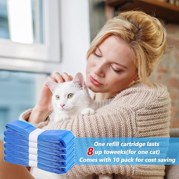 10 Pack Cat Litter Refill Bags Cat Litter Bag 100% Enhanced Odor Control Generic Litters Refills Compatible with Standard, Plus, XL Pail