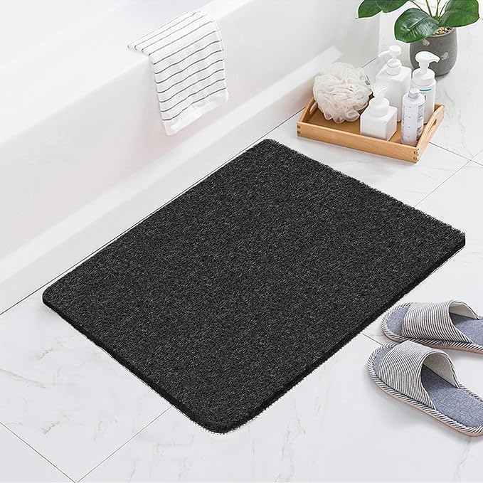 Joyhalo Shower Mats for Showers Anti Slip for Elderly, 32'' x 24'' Non Slip Bath Mat for Inside Shower, Bath Tub Mats for Bathroom Non Slip for Shower, PVC Loofah Bathroom Mats, Black