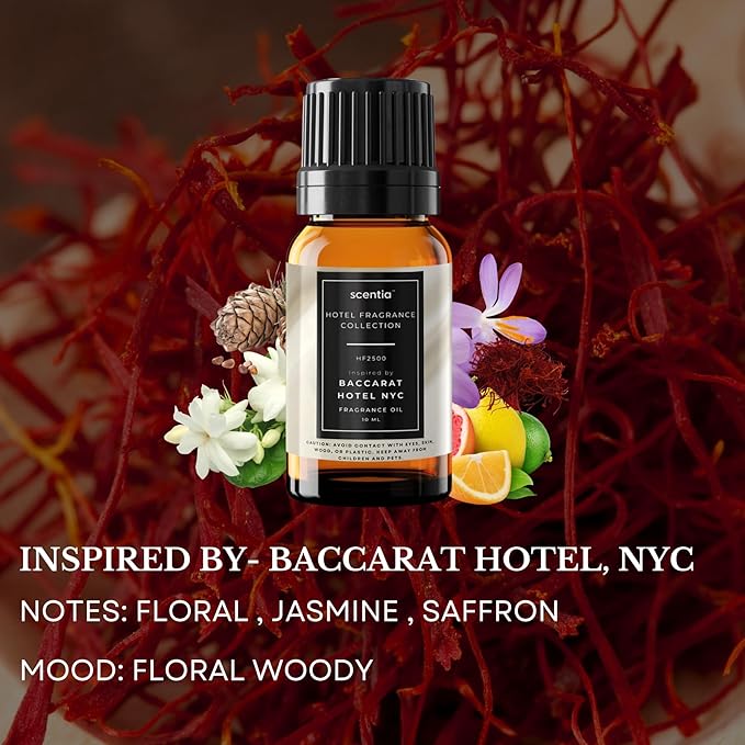 Scentia Hotel Diffuser Oil Gift Set – 10 mL, 0.34 fl oz | Inspired by 5-Star Hotels Baccarat NYC, Scentia My Way & Delano Scents | Luxury Aroma Diffusers - Thanksgiving & Holiday Gift