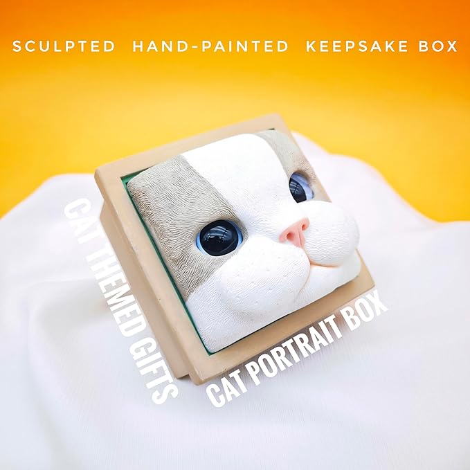 Cat Keepsake Box Memory Decorative Box Cat Portrait Gifts For Pet Owners And Pet Lovers Holds Jewelry Cat's Whiskers Fur and as a Memory Box(Ragdoll Cat)