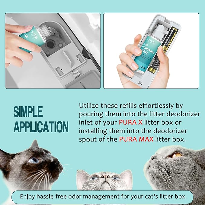 Cat Litter Deodorizer Compatible with PETKIT PuraX PuraMax Self-Cleaning Cat Litter Box Deodorizer Replaced Odor Removers Refills (Unscented)