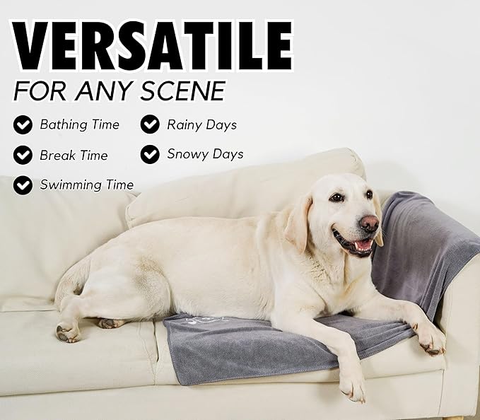 InnoBeta Dog Towels Gifts for Drying Dogs, Pack of 2, Monogrammed Dog Towels, 40 Inch X 23.6 Inch, Perfect Dog Shower & Bath Supplies for Large, Medium or Small Dogs - Initial L