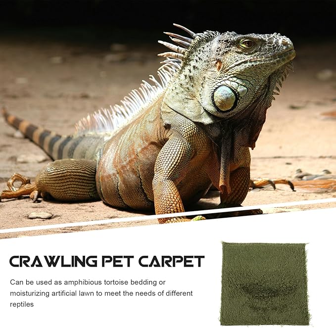 GANAZONO Reptile Carpet Bedding Mat for Turtles Lizards Tortoises Climbing Pets Supplie Terrarium Liner Reusable Non-Adhesive Moss Substrate for Comfortable Habitat