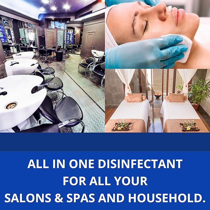 LUCAS-CIDE Salon and Spa Disinfectant Multipurpose Surface Sanitizer, EPA Disinfectant Cleaning Supplies Solution 16 Fl Oz - Blue
