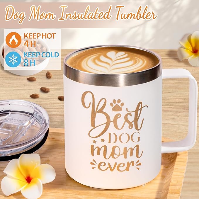 13Pcs Best Dog Mom Gifts for Women, Gift Baskets, Unique Dog Mom Birthday Gifts for Dogs Lovers, with Luxurious Flannel Blankets Gift for Owners for Birthdays, Christmas, and Mother's Day