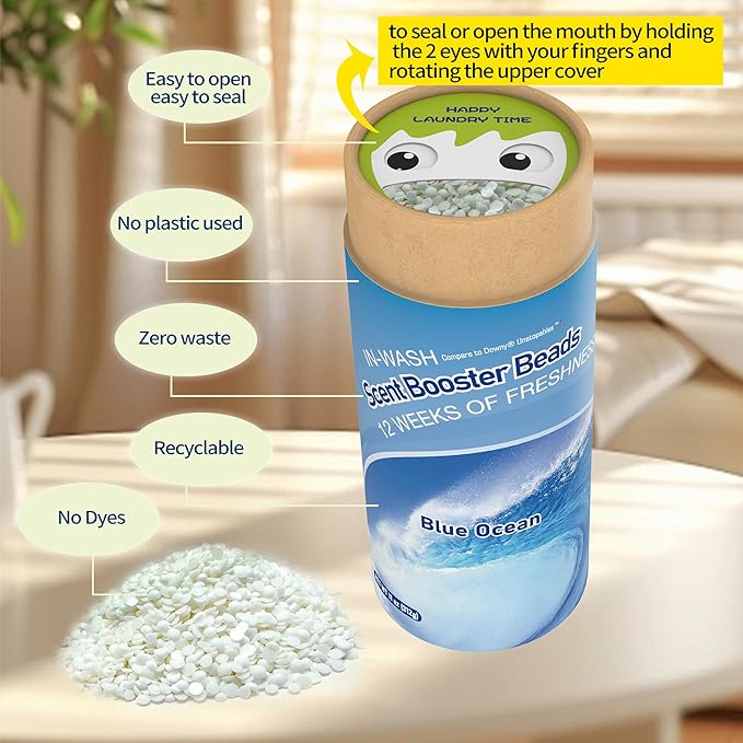 DR.EASY laundry scent boosters,Blue Ocean Scent Boosters for Washer，Bulk Laundry Booster Beads and fabric scent booster，Fresh Scented Clothes fo 12 Weeks