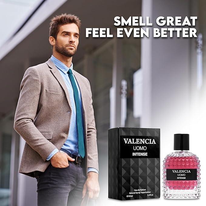 3Pack Men Colognes Choco Musk&USA Ebony&Valencia Uomo Intense Eau De Parfume Spray with Woody Floral & Fruity Scent Perfume Gift Set Day to Night Luxury Fragrances