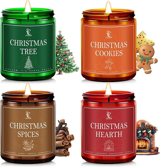 4 Packs Scented Candles for Home,Long Lasting Scented Candles Set, Aromatherapy Birthday Candles for Family, Halloween Chirtmas Gifts for Women Men Relaxing Candle