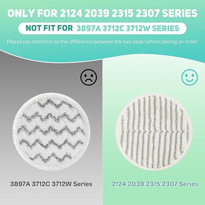 2124 Replacement Pads for Bissell Spinwave Spin Mop, 2 Scrubby Pads and 4 Soft Pads Compatible with Bisell Spinwave 2039 2039A 2039Q 2039T 2039W 20391 20395 20399 2307 23157 2315A Mop Pad Kit LUXRILIX