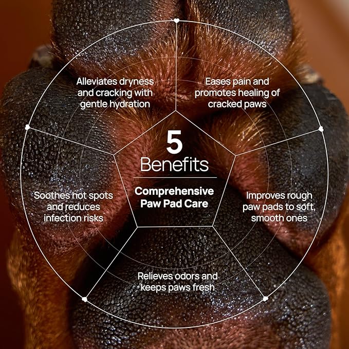 HICC PET Dog Paw Balm 0.21 oz Travel Pack for Dogs & Cats, All-Natural Paw Balm Dogs Lick Safe, Moisturizing and Healing Dry Cracked Paws, Improves Rough Paws Relieves Odor, Horse Hoof, Joint Care