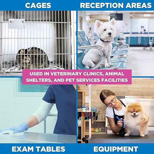 REScue Canister Wipes & RTU 32oz Disinfectant – Disinfectant Cleaner for Vet Use, Designed to Clean Kennels, Litter Boxes & More