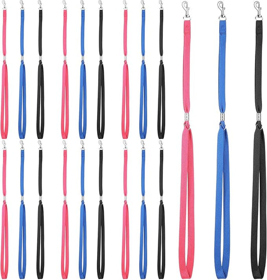 18 Pcs Pet Dog Grooming Loops Nylon Restraint Noose Adjustable Straps Fixed Dog Cat Safety Rope Supplies for Pet Grooming Table Bathtub, Blue, Black and Pink, 21 Inch