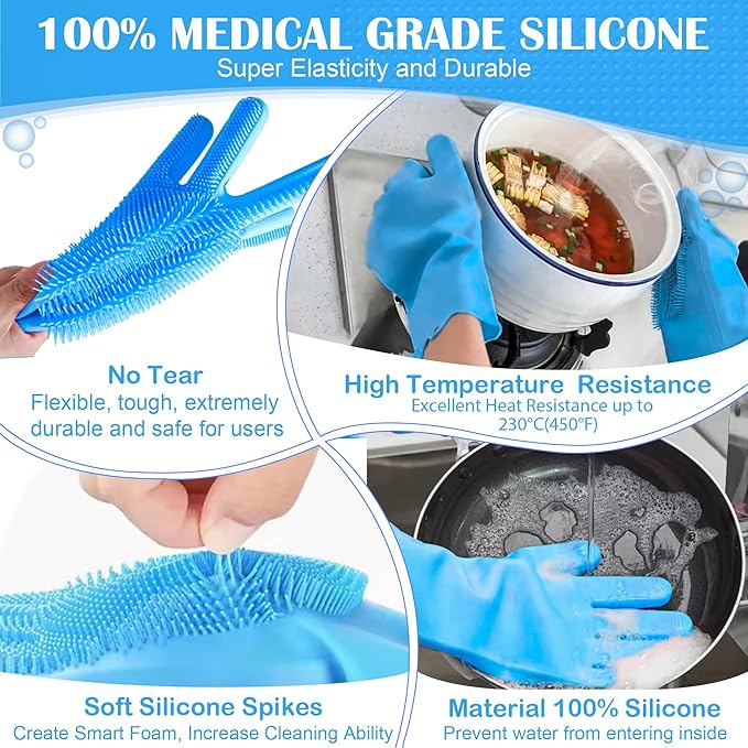 Pet grooming gloves,Dog washing gloves with High-Density Teeth with Five Finger Design to bathing and Massage for Dog