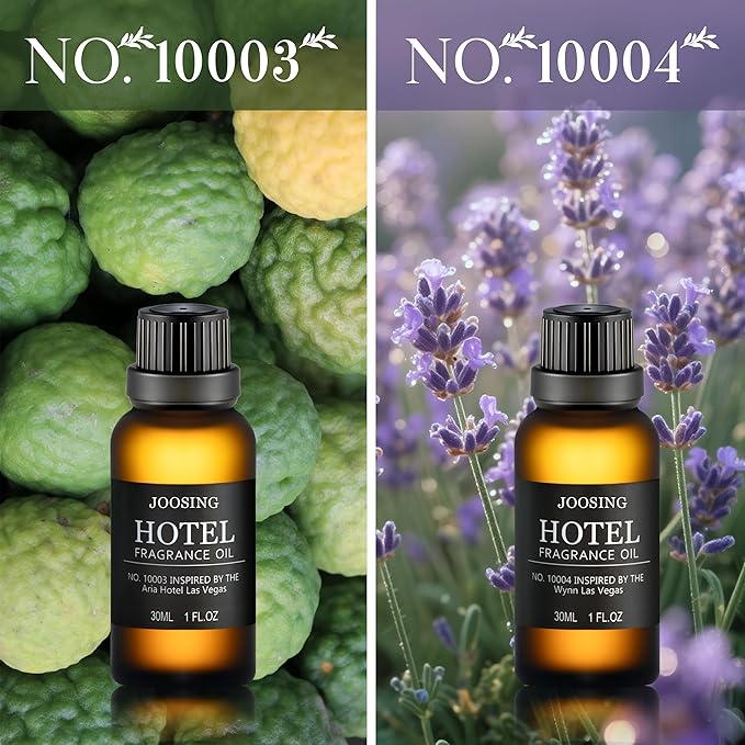 Hotel Diffuser Oils Gift Set, Joosing Hotel Scent Essential Oils 4 x 30ml Large Bottles (4 Fl Oz Total), Premium Fragrance Oil for Le Labo Aromatherapy Diffusers and Humidifiers