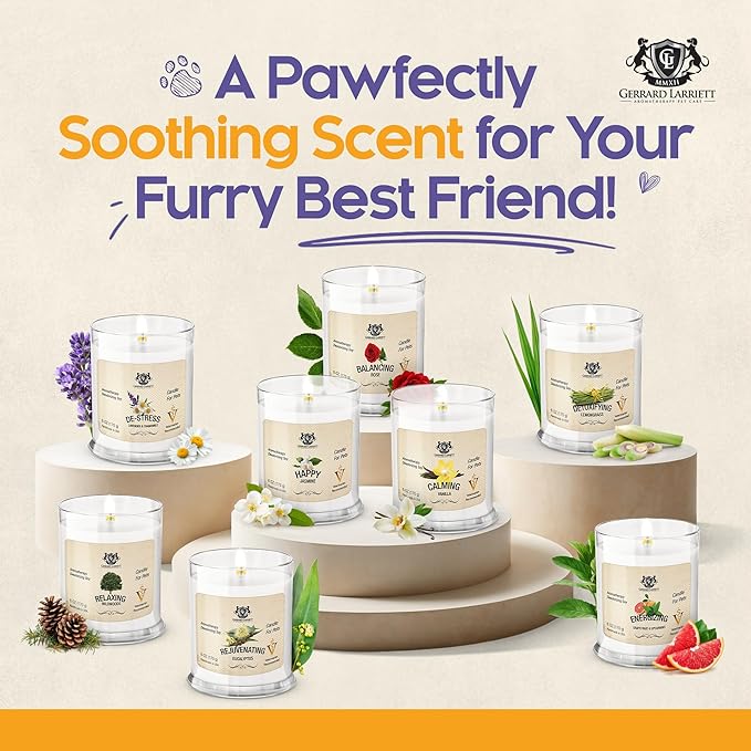 Pet Odor Eliminator Candle Detoxifying Lemongrass Scented Candle, Calming Candles Aromatherapy for Home Decor, Soy Wax Pet Candles Odor Eliminator for Animal Lover, Aromatherapy by Gerrard Larriett