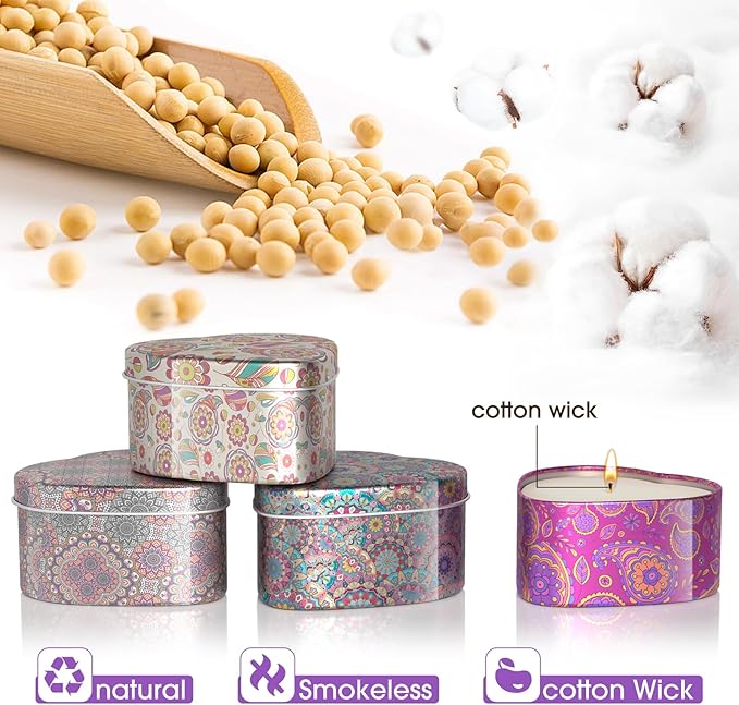 WarmEmbrace Scented Candles, 4 Pack Candles for Women, Candle Set 4 Different Scents, Natural Ingredients Soy Candle for Home, Present for Women