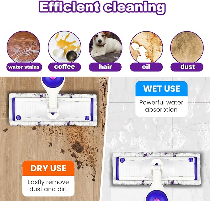 22 Count Disposable Power Mop Refills Compatible with Swiffer PowerMop Multi-Surface Floor Mop and Swiffer PowerMop Wood Mop, Power Mop Pads for Floor