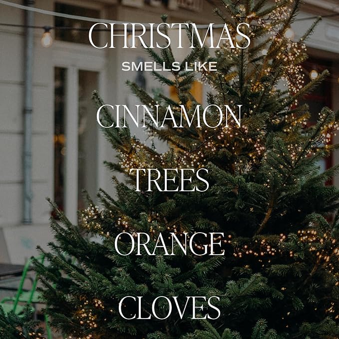 Sweet Water Decor Christmas Candle | Cinnamon, Trees, Orange, and Clove Scents | Christmas Candles and Decor for Home | 9oz. Clear Jar Soy Candle, Made in The USA
