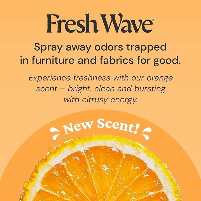 Fresh Wave Orange Scent Odor Eliminator Spray & Air Freshener, 24 fl oz. | Odor Absorber for Home, Furniture, Fabrics & Trash | Safer Odor Relief