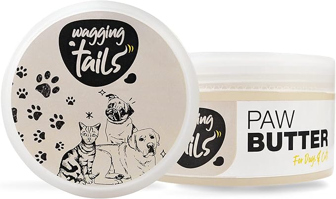 Wagging Tails 6-in-1 Paw Butter for Dogs & Cats, 1.76 fl oz Pack of 2 Turmeric & Honey-Infused Lick-Safe Balm | Relieves Elbow & Paw Discomfort, Repairs Cracks, Moisturizes Pads & Softens Snouts