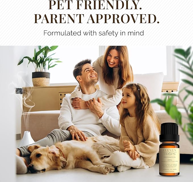 Santal Aroma Fragrance Oil – Essential Oil Blend for Diffusers, Candles & Soap Making, Mixing, Long Lasting Scent, Pet Friendly, Made in USA, Amber Glass Bottle, IFRA Compliant – 10 ml