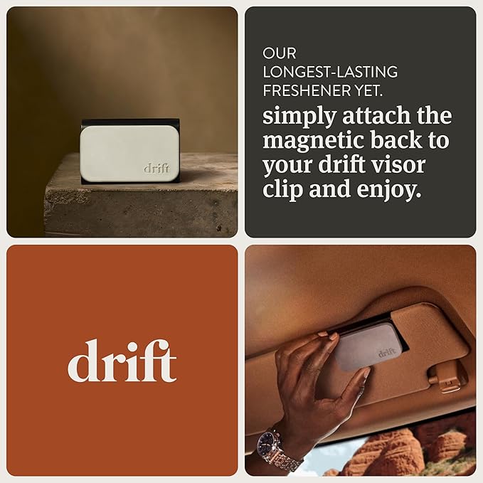 Drift Holiday 2025 Stone Air Freshener Starter Kit - The Original Stone Air Freshsener - Car Odor Eliminator - Long Lasting Car Scent - Gingerbread, Frosted Spruce, and Holiday Spice.