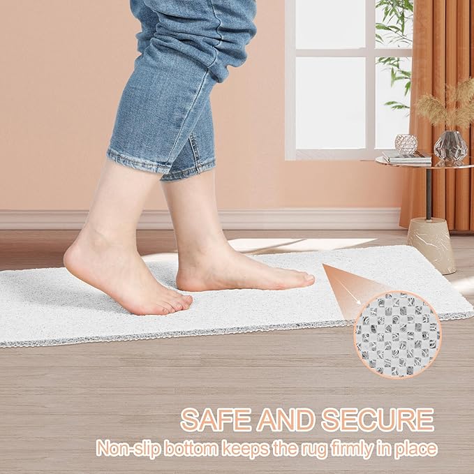 Joyhalo Bathtub Mat Non Slip, Bath Mat for Tub, Shower Mats for Inside Shower, 47x16 Inch, PVC Loofah Bathroom Mats for Wet Areas, Quick Drying, Grey