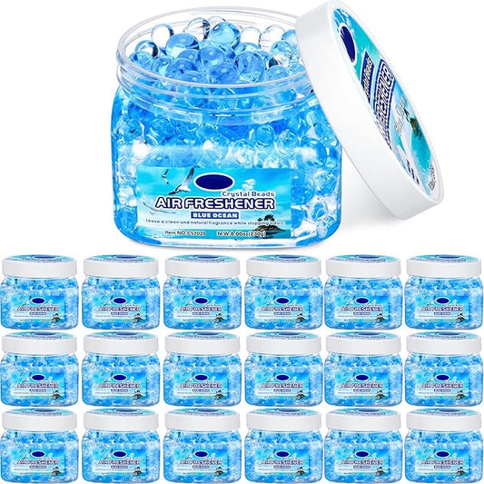 18 Pack Odor Eliminator Gel Beads Bulk 8 Ounce Air Freshener Gel Beads Scent Removing Long Lasting Eliminates Odors for Home, Bathrooms, Cars, Boats, RVs and Pet Areas(Ocean)