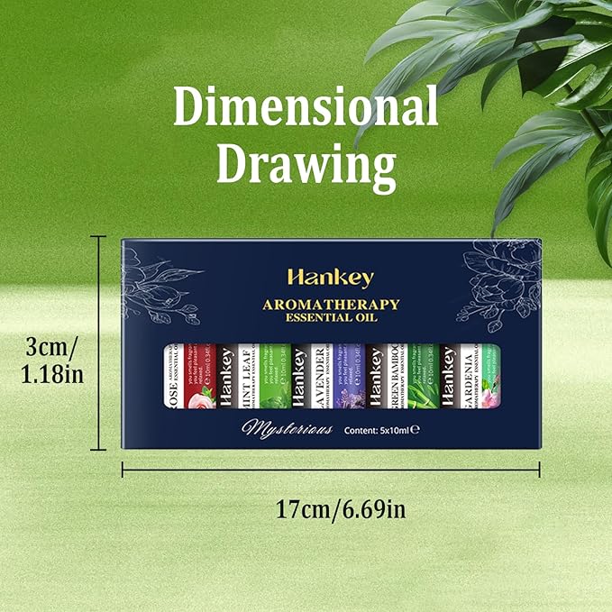 5x10ml Aromatherapy Essential Oils Set for Sleep Support, Relaxation & Home Fragrance with Lavender Scent