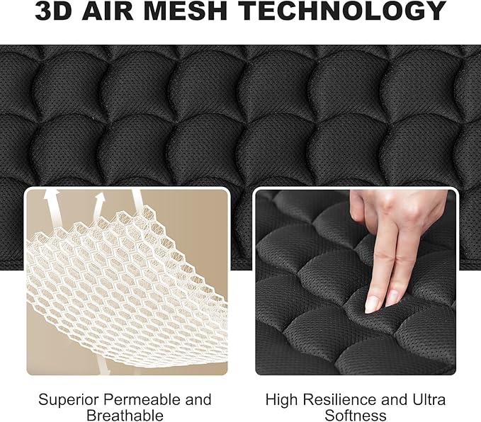 Idle Hippo 3D Air Mesh Non Slip Bathtub Mat, Anti Slip Shower Mat with Silicone Suction Cups, Quick Drying Bath Tub Mats, Anti Slip Bath Mat for Bathroom, Tub, Floor, Home, Kitchen, Hotel