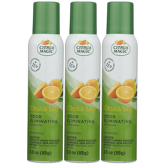 Citrus Magic Odor Eliminating Air Freshener Spray, Citrus and Sage, 3-Ounce, Pack of 3