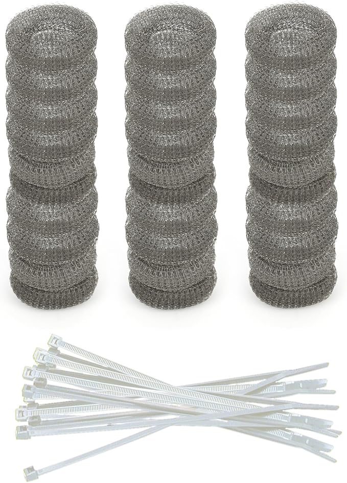 Washing Machine Lint Trap – Stainless Steel Hose Filter, Mesh Drain Catcher, Washer Sock Lint Remover, Rust-Free Snare Laundry Filter with Nylon Cable Ties, 29cmx6.5cm – 30-Pack
