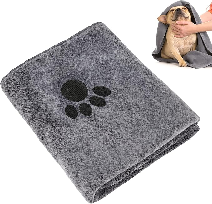 Dog Towels for Drying Dogs Large, Absorbent Microfiber Dogs Bath Towel, 40 x 24 Inch Soft Pet Grooming Towel, Dog Shower & Bath Supplies(Grey)