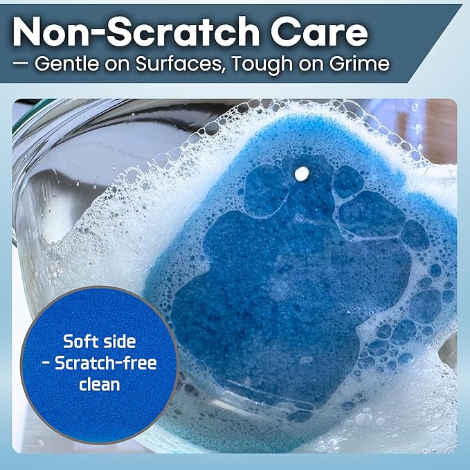 10 Pack Multipurpose Dual Sided Triple Layer Dish Sponges Kitchen | Boil Safe Scratch Free Odor Resistant Extra Durable | Flexible and Durable Design for Long Lasting Use (10, Whale)
